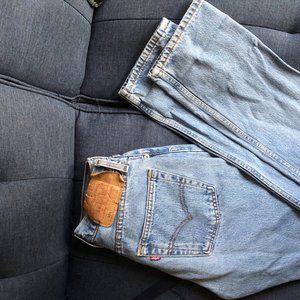 Vintage 90s Levi 501s Light-wash Women's 24" waist flat 34" Inseam